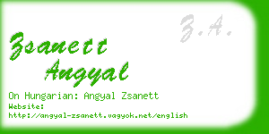 zsanett angyal business card